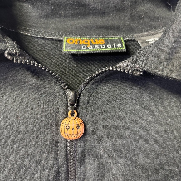 Vintage Embroidered Halloween zip up Jacket Medium - Picture 4 of 8